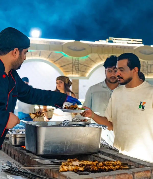 Chickenkebab serving